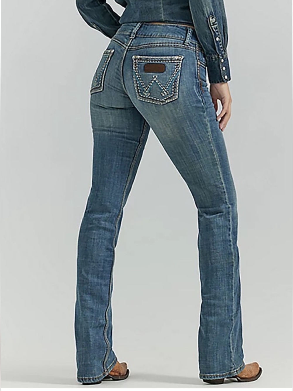 Wrangler Retro Mae Sadie Low Rise Bootcut Jeans DW Wash 28x36 NWT